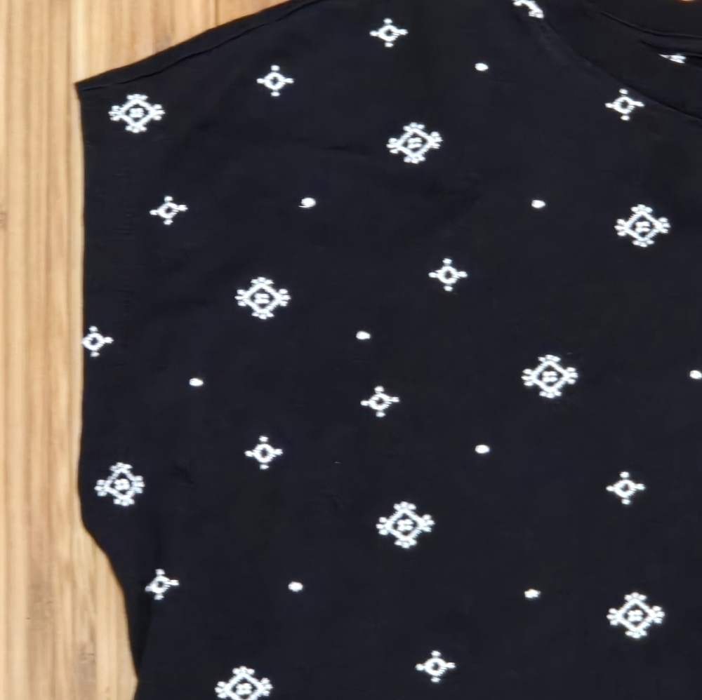 Loft Black and White Patterned Top - Picture 3 of 7